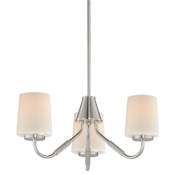 Maxim Durham 3 Light 19" Wide Chandelier Satin Nickel / White