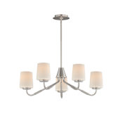 Maxim Durham 5 Light 26" Wide Chandelier Satin Nickel / White