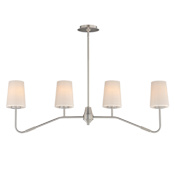 Maxim Durham 4 Light 39" Wide Linear Pendant Satin Nickel / White