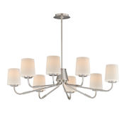 Maxim Durham 8 Light 35" Wide Chandelier Satin Nickel / White