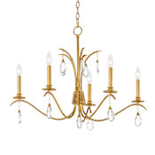 Maxim Eden 32" Wide 5 Light Crystal Candle Style Chandelier Charcoal Gold Leaf