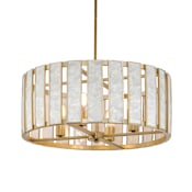 Maxim Miramar 4 Light 24" Wide Pendant Capiz / Natural Aged Brass