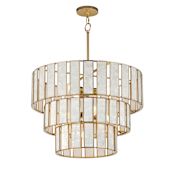 Maxim Miramar 7 Light 26" Wide Waterfall Chandelier Capiz / Natural Aged Brass