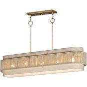 Maxim Seacliff 5 Light 9" Wide Linear Pendant Natural Aged Brass