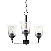 Maxim Hudson 3 Light 20" Wide Chandelier Black / Clear