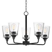 Maxim Hudson 24" Wide 5 Light Chandelier Black / Clear
