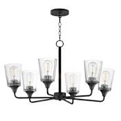 Maxim Hudson 30" Wide 6 Light Chandelier Black / Clear