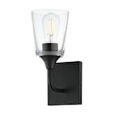 Maxim Hudson 11" Tall Wall Sconce Black / Clear