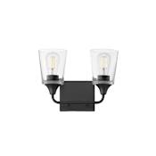 Maxim Hudson 2 Light 13" Wide Vanity Light Black / Clear