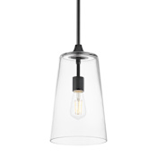 Maxim Hudson 8" Wide Mini Pendant Black / Clear