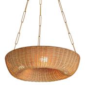 Maxim Bower 3 Light 24" Wide Pendant Natural Aged Brass / Natural