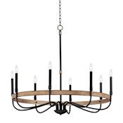 Maxim Franklin 8 Light 36" Wide Taper Candle Chandelier Driftwood / Black