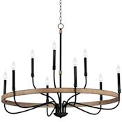 Maxim Franklin 9 Light 40" Wide Taper Candle Chandelier Driftwood / Black
