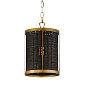 Maxim Rattan 10" Wide Mini Pendant Natural Aged Brass