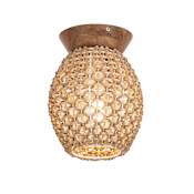 Maxim Cotswold 8" Wide Flush Mount Ceiling Fixture with Woven Paper Shade Natural