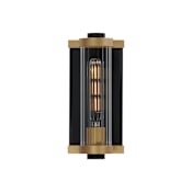 Maxim Opulent 11" Tall Outdoor Wall Sconce Black / Antique Brass