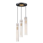 Maxim Flambeau 3 Light 13" Wide Multi Light Pendant Black / Antique Brass
