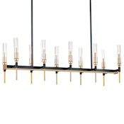 Maxim Flambeau 45" Wide LED Linear Pendant Black / Antique Brass