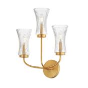 Maxim Camelot 3 Light 19" Tall Wall Sconce Natural Aged Brass