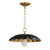 Maxim Primrose 16" Wide Pendant Black / Gold Leaf
