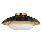 Maxim Primrose 16" Wide Flush Mount Ceiling Fixture Black / Gold Leaf