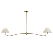 Maxim Saxon 2 Light 62" Wide Linear Pendant Natural Aged Brass / White