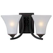 Maxim 2 Light 7" Tall Vanity Light from the Aurora Collection Oil Rubbed Bronze / Frosted