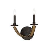 Maxim Basque 2 Light 13" Tall Wall Sconce Driftwood / Anthracite