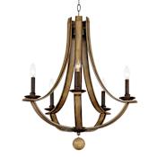 Maxim Basque 26" Wide 5 Light Taper Candle Chandelier Driftwood / Anthracite