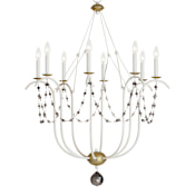 Maxim Formosa 32" Wide 8 Light Crystal Taper Candle Chandelier Ecru / Venetian Gold