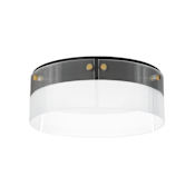 Maxim Spectre 17" Wide LED Flush Mount Drum Ceiling Fixture Black / Natural Aged Brass