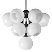 Maxim Neve 10 Light 28" Wide Chandelier with Glossy Marble Glass Shades Black