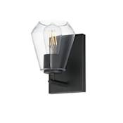 Maxim Geode 8" Tall Bathroom Sconce with Clear Glass Shade Black