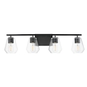 Maxim Geode 4 Light 31" Wide Vanity Light with Clear Glass Shades Black
