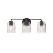 Maxim Honey 3 Light 22" Wide Vanity Light with Clear, Ribbed Glass Shades Kentucky Bronze