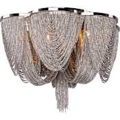 Maxim Chantilly 18" Wide 6 Light Ceiling Light Polished Nickel / Nickel Shade