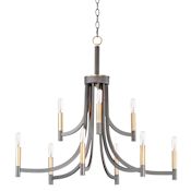 Maxim Lyndon 32" Wide 9 Light Chandelier Bronze / Antique Brass