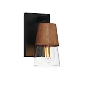 Maxim Carpenter 9" Tall Bathroom Sconce Walnut / Black