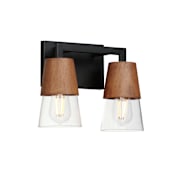 Maxim Carpenter 2 Light 13" Wide Vanity Light Walnut / Black
