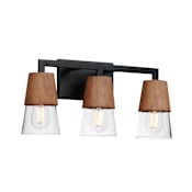 Maxim Carpenter 3 Light 20" Wide Vanity Light Walnut / Black