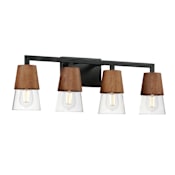 Maxim Carpenter 4 Light 28" Wide Vanity Light Walnut / Black