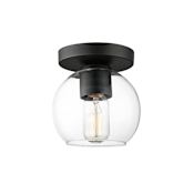 Maxim Knox 6" Wide Semi-Flush Globe Ceiling Fixture Black