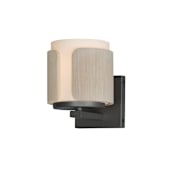 Maxim Draughtsman 8" Tall Bathroom Sconce with Satin White Glass Natural Wood / Charcoal