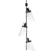 Maxim Finch 3 Light 12" Wide Pendant with Clear, Seedy Glass Shades Dark Bronze / Antique Brass