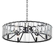 Maxim Odeon 27" Wide 6 Light Crystal Drum Chandelier Black