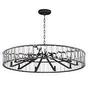 Maxim Odeon 10 Light 40" Wide Crystal Drum Chandelier Black