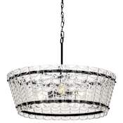 Maxim Ruche 30" Wide 4 Light Drum Chandelier Bronze / Clear