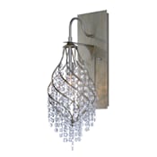 Maxim Twirl Single Light 22-1/4" High Wall Sconce with Crystal Shade Golden Silver