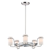 Maxim Avant 22" Wide 5 Light Pillar Candle Chandelier Polished Chrome