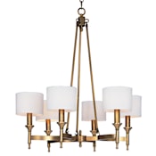 Maxim Fairmont 30" Wide 6 Light Chandelier Natural Aged Brass